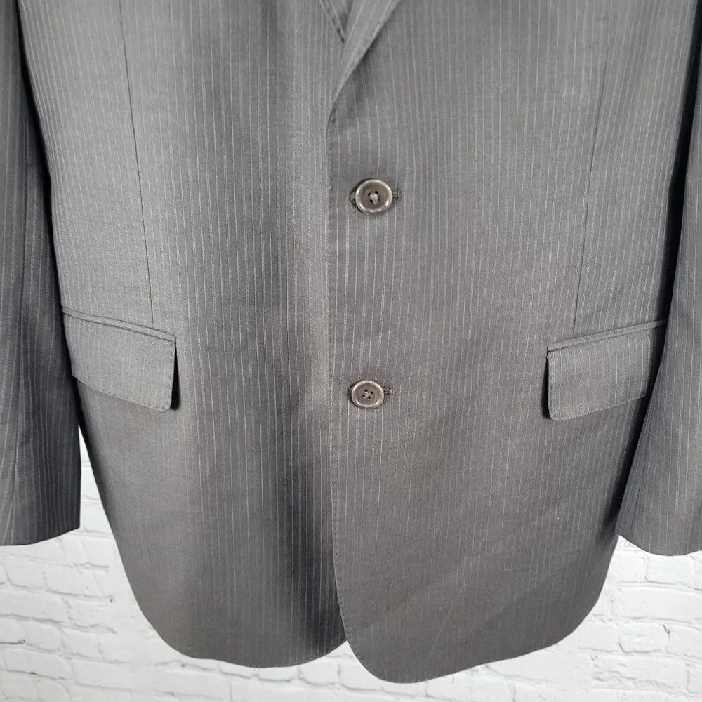 Jos A Bank Brown 100% Wool Gordon Signature Gold Notch Blazer Sport Coat 46R